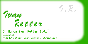 ivan retter business card